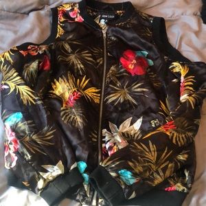 New look off shoulder floral jacket